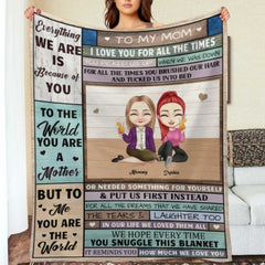 We Love You From All The Times - Family Personalized Custom Blanket - Birthday Gift For Mom From Daughter - joliny