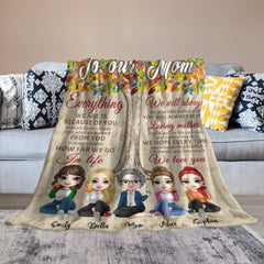 We Will Always Be Your Little Babies - Family Personalized Custom Blanket - Birthday Gift For Mom From Daughter - joliny