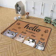 Welcome To Our Home - Cat Personalized Custom Decorative Mat - Gift For Pet Owners, Pet Lovers - joliny