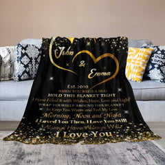 When You Need A Hug - Couple Personalized Custom Blanket - Valentine Gift For Husband Wife, Anniversary - joliny