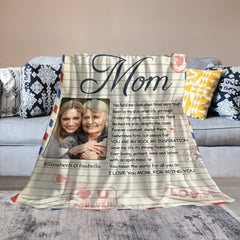 You're My Rock And My Inspiration - Upload Image, Gift For Mom, Personalized Blanket - joliny