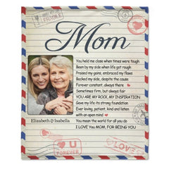 You're My Rock And My Inspiration - Upload Image, Gift For Mom, Personalized Blanket - joliny